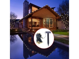 40698 Cordão De Luzes Led Solar Decoração De Natal Branco Quente