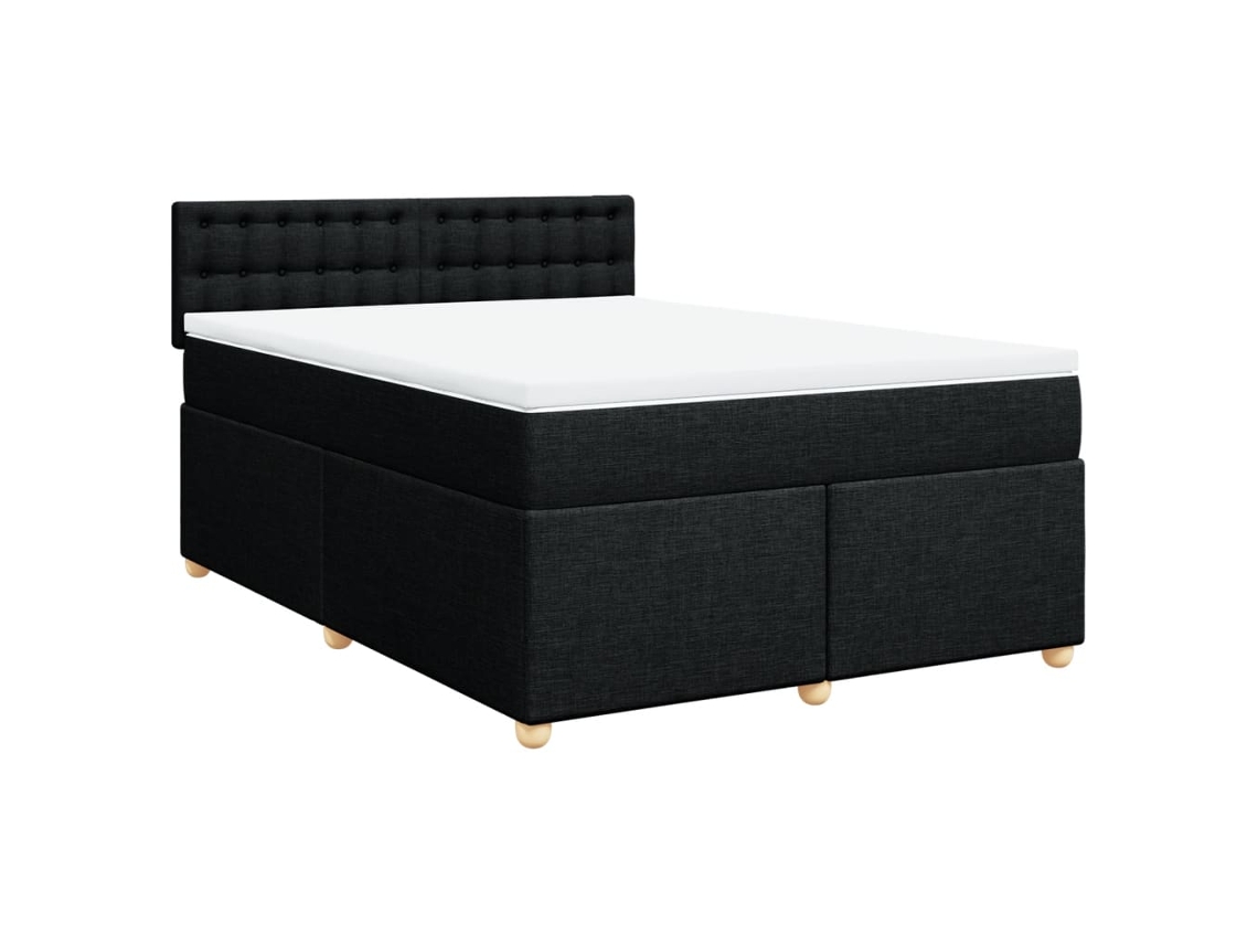 Cama com Molas/colchão 140x200 Cm Tecido Preto MAISON EXCLUSIVE