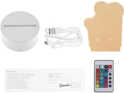 Luminária Noturna Com Ilusão 3d, Abajur De Mesa Led Usb Com Controle Toque 7-cores, Luminária De Mesa Led Acrílica