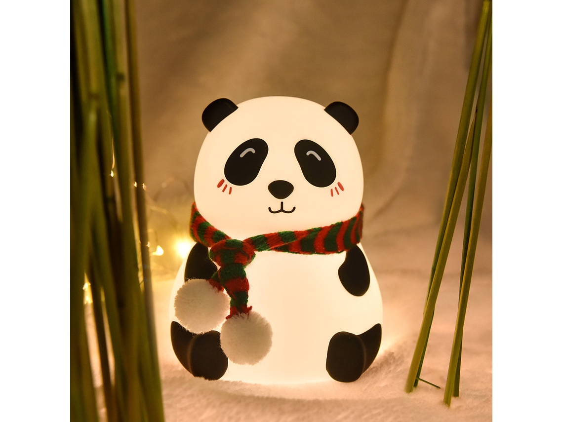 Luminária Noturna Panda de Silicone para Decoração, Desenho Animado, Presente Criativo e Fofo BRILVIBERA