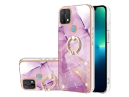 Capa De Celular Imd Tpu Com Padrão De Mármore Galvanizado E Suporte De Anel Para Oppo A15/a15s