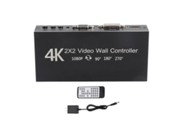 Controlador de Parede HDMI EOOCOO emparelhamento rotativo 2x2 4k