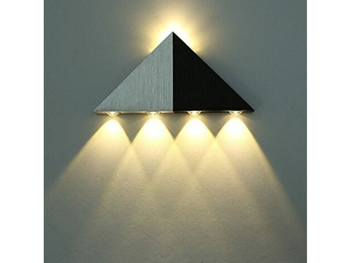Luminária de parede LED BRILVIBERA 5W, luminária triangular interna, design moderno original em alumínio.