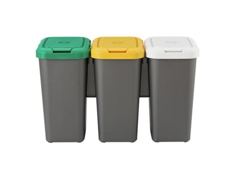 Caixote de Lixo para Reciclagem Tontarelli Plástico Cinzento 77 X 32 X 47,5 Cm
