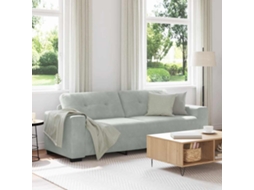 Vidaxl Sofá De 3 Lugares Cinza Claro 220x78x80 Cm Em Veludo