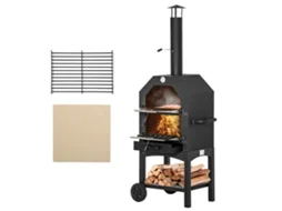 Forno de Pizza Exterior S/MARCA com 2 Camadas e Rodas 64x54x160 Cm