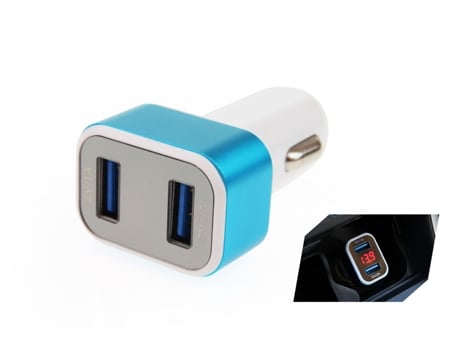 Carregador USB C/ Medidor de Voltagem P/  Isqueiro Carro