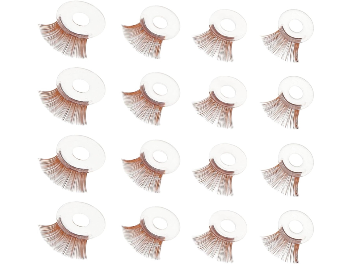 Conjunto De 16 Olhos De Segurança Com Cílios Castanhos Para Bonecas De 16 A 25 Polegadas.