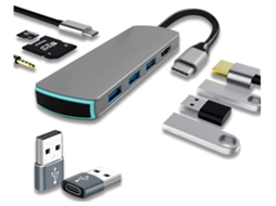 Usb C Hub Dongle Adaptador Usb C Para Hdmi Multiporta Cinza