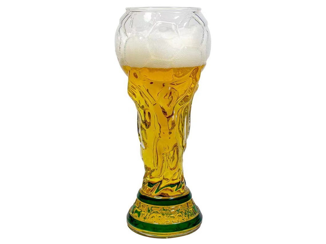 Caneca de Cerveja com o Troféu de Futebol, 500 Ml, Vidro Resistente AQUAFORGE