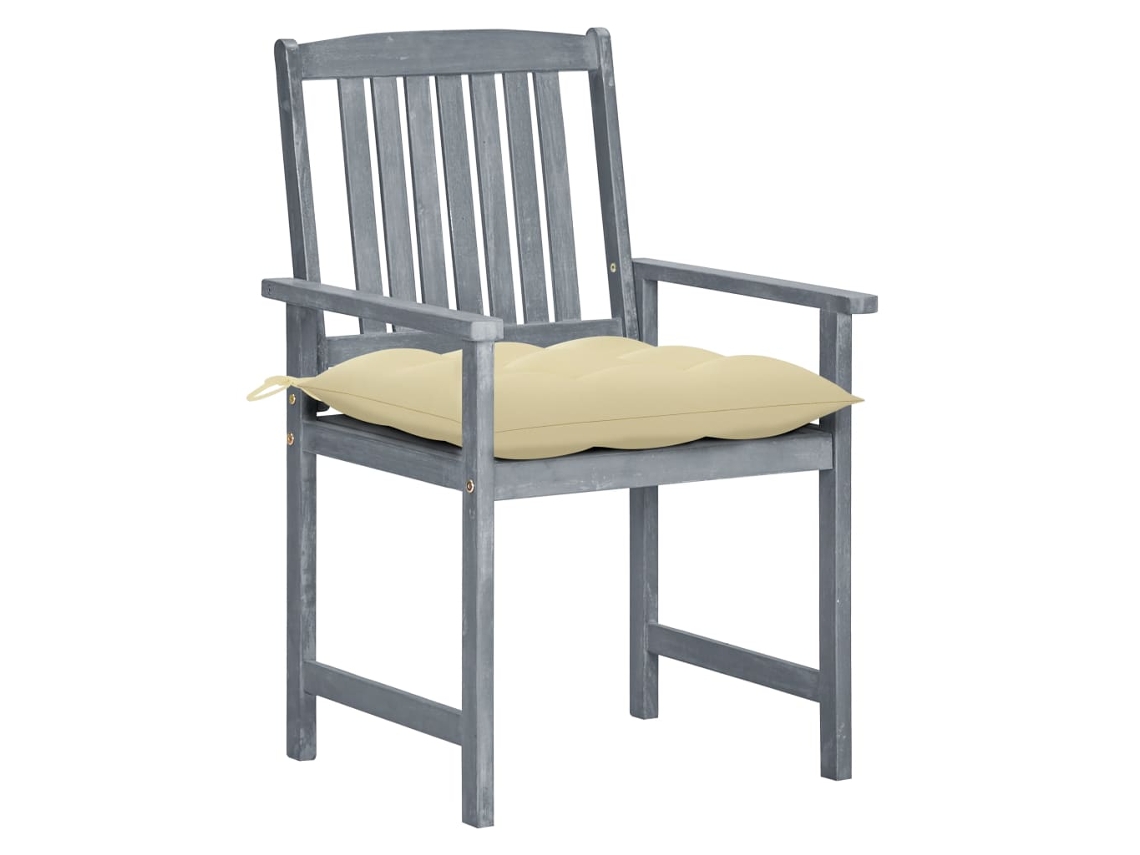 Maison Exclusive - Cadeiras De Jardim Com Almofadões 2 Pcs Acácia Maciça Cinza