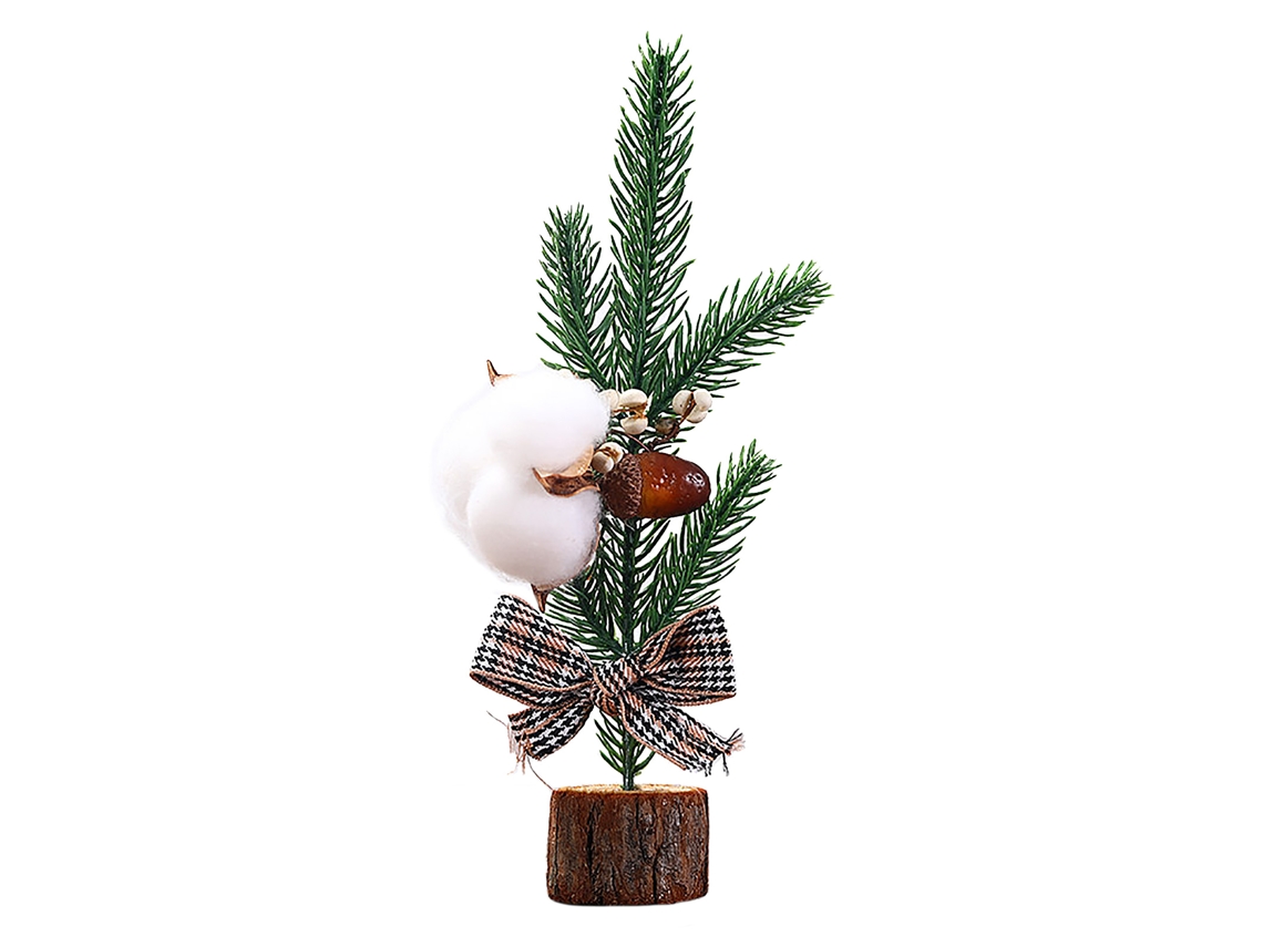 Decoração de Natal com árvore em vaso, pinheiro artificial, folhas e pinha, para escritório ou casa LAXISCREED