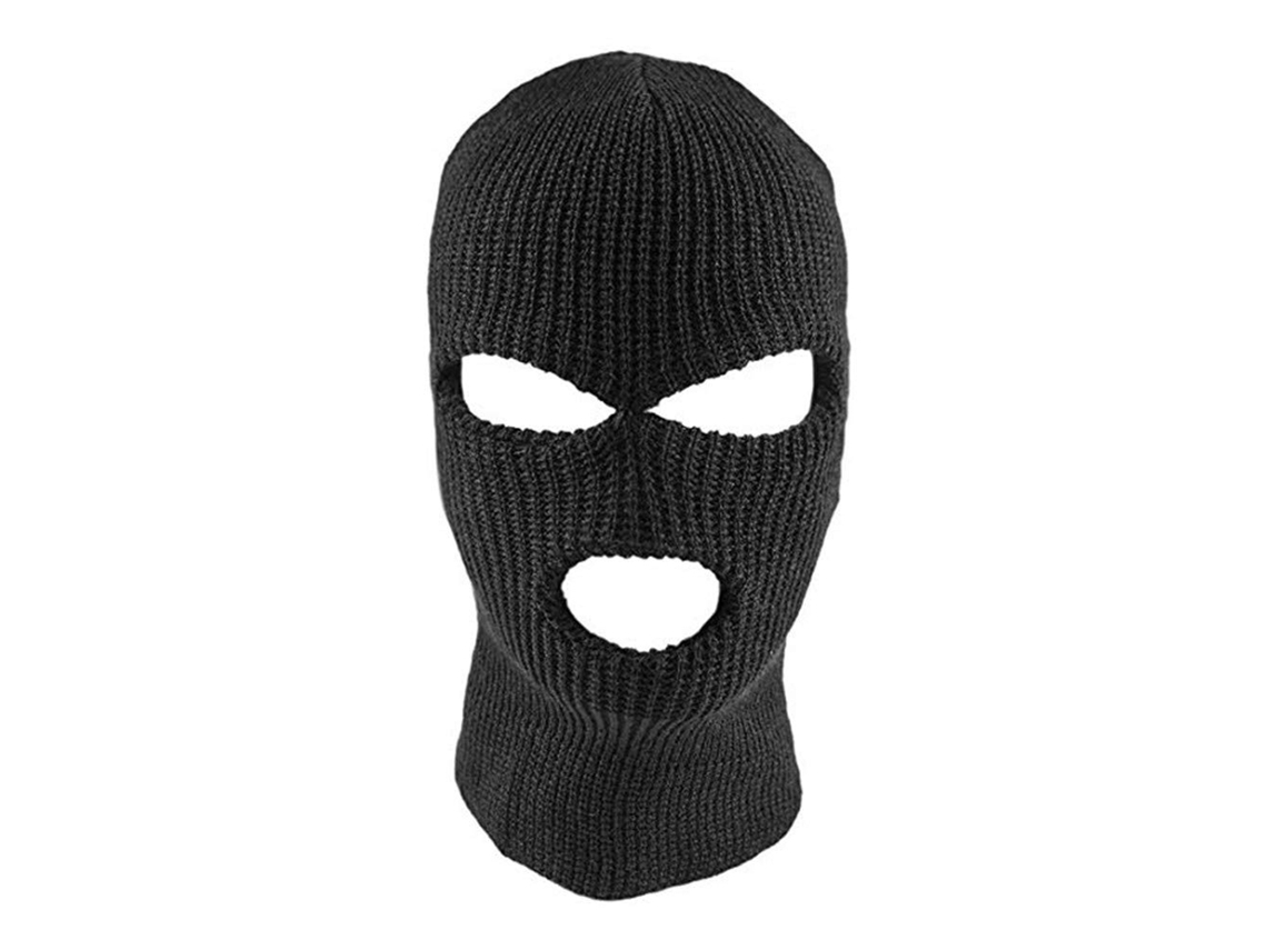Máscara De Face Inteira Tecida Com 3 Buracos Para Inverno Acolchoada Elástica Para Ski
