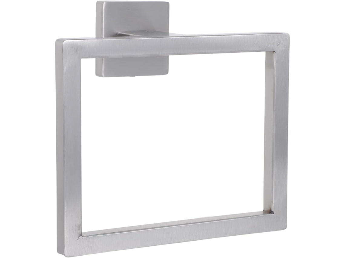 Suporte De Parede Quadrado Para Toalha Mão Em Aço Inoxidável Prateado, Resistente, Para Banheiro