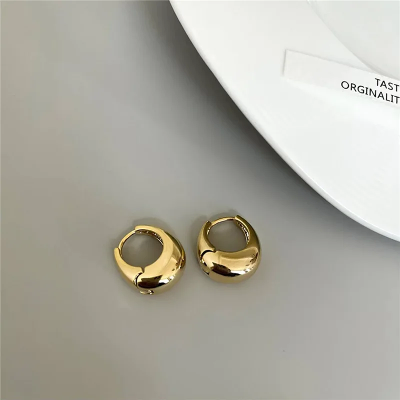 (dourado) Brincos De Pino Geométricos Ovais Minimalistas, Acessórios De Joias Femininas Em Metal