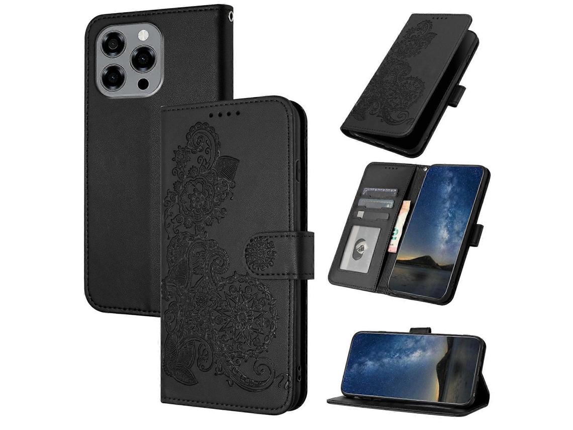 Capa De Couro Flip Com Estampa De Flor De Datura Para Doogee Note 58 / Note 58 Pro