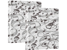 Pasta Partituras Black Staff Notes 1, 5 Polegadas, Material Escolar, Argolas Redondas Com Bolsos, Pacote Com 1 2 Unidades