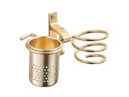 Suporte de Secador Cabelo, Cabelo Organizador Parede Montar Soprar Espiral Rack GOKOCO (1 Pcs, Ouro)