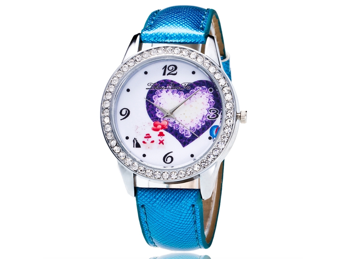 Relógio de Pulso Analógico de Quartzo com Display Redondo Estilo Moderno e Elegante (azul)