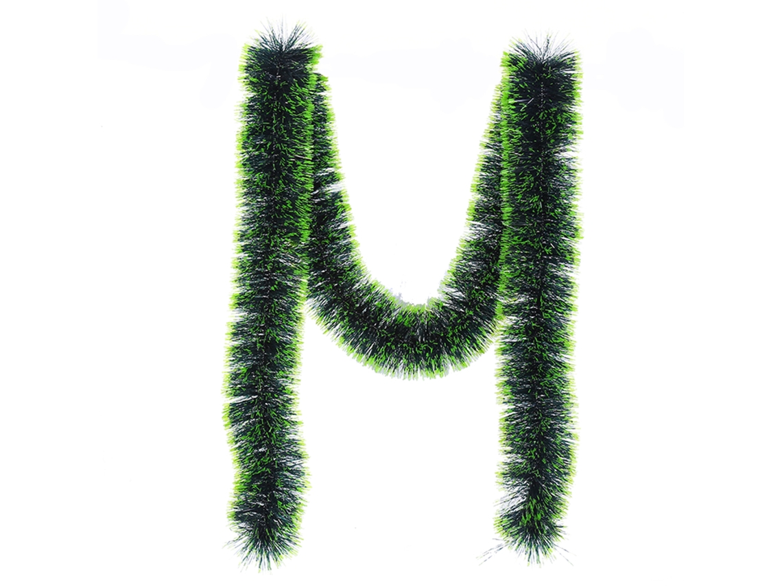 Laxiscreed Décor Com Faixa De Natal Verde Escura E Borda Branca, Tinsel Com Flocos De Neve