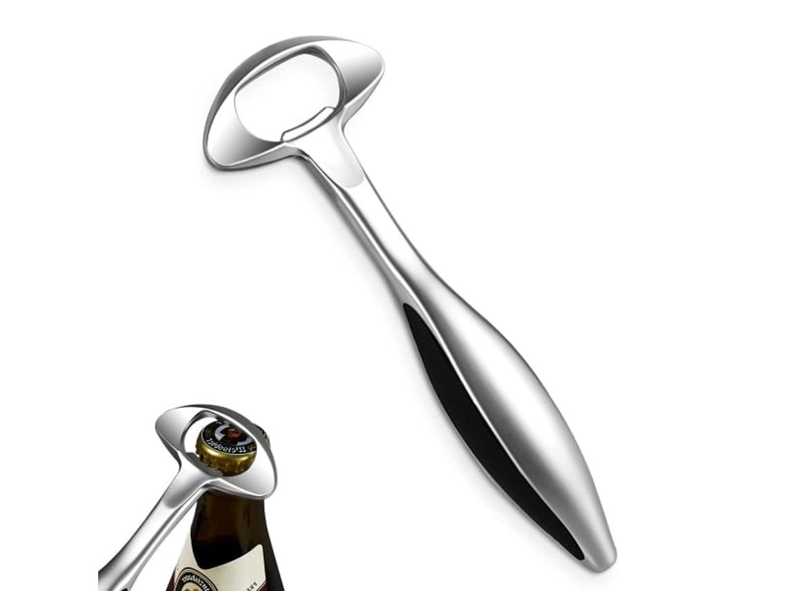 Abridor De Garrafas Cerveja Com Cabo Revestido Preto, O Melhor Presente Para Quem Gosta De Abrir Garrafas, Ideal Para Bar No Jardim Ou Em Casa