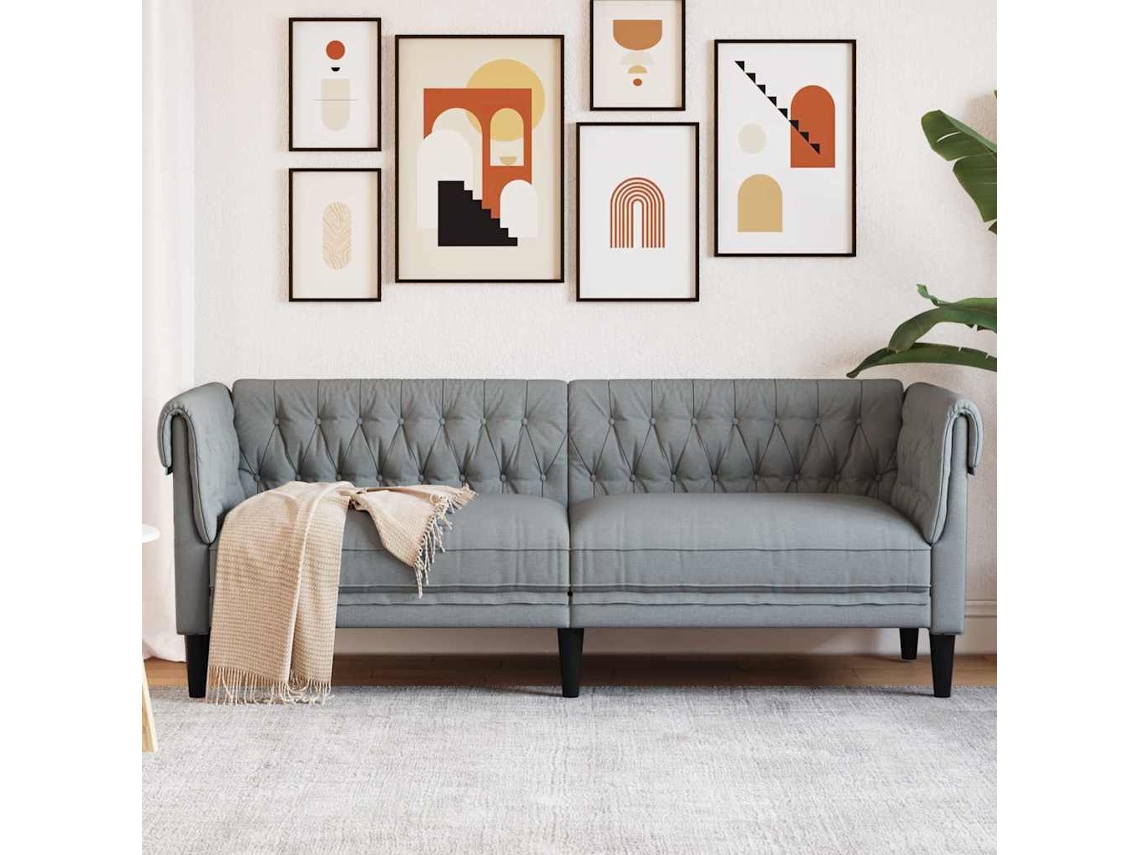 Vidaxl Sofá Cinzento-claro 201,5 X 74,5 X 74,5 Cm Poliéster