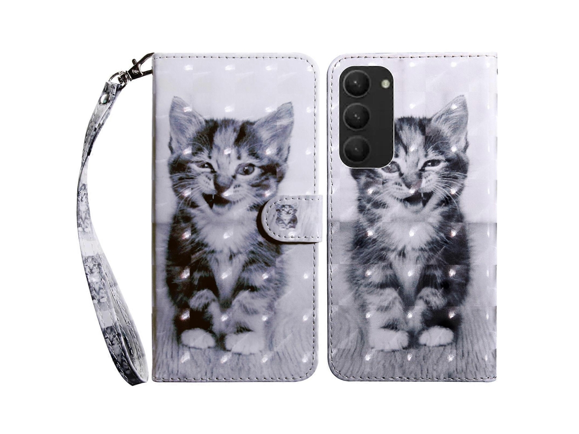 Capa De Celular Em Couro Com Pintura 3d Para Samsung Galaxy S23+ 5g