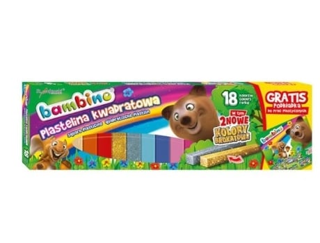 Massa De Modelar, 18 Cores Formato Quadrado Bambino