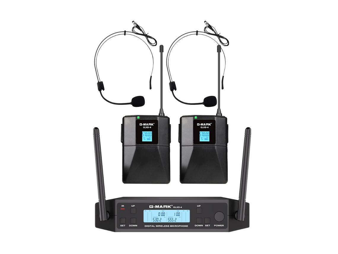 (2 Conjuntos De Microfones De Lapela Sem Fio Estilo Fone De Ouvido), Frequência Ajustável, Alcance De Transmissão De 50 Metros.