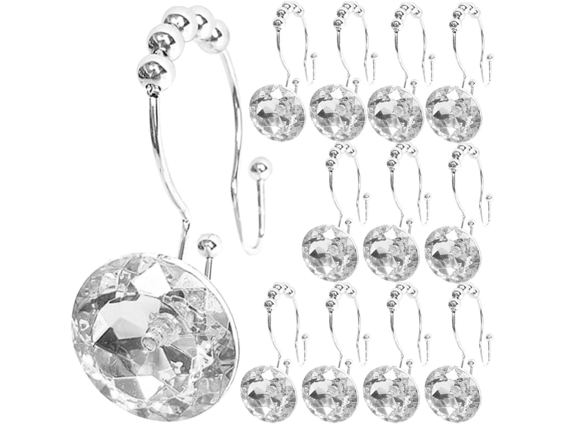 Conjunto De 12 Ganchos Decorativos Ferro Para Cortina Chuveiro,