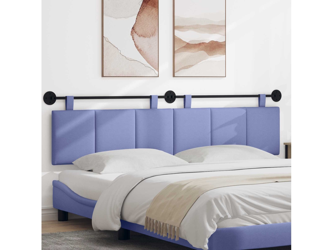 Vidaxl Cabeceira Suspensa Azul Jeans Tecido