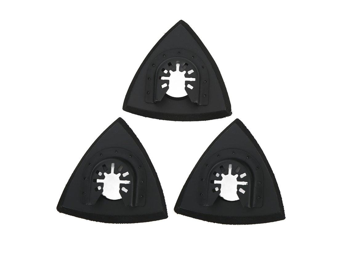 Kit de 3 peças com discos de lixa triangulares de liberação rápida para ferramentas oscilantes multifuncionais