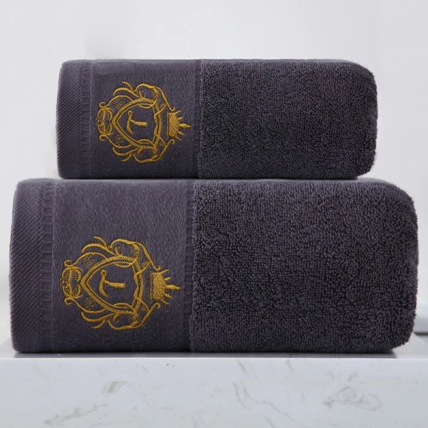 Toalha de Banho de Algodão, Conjunto de Toalhas Absorventes para Banheiro, Cinza Escuro BRILVIBERA