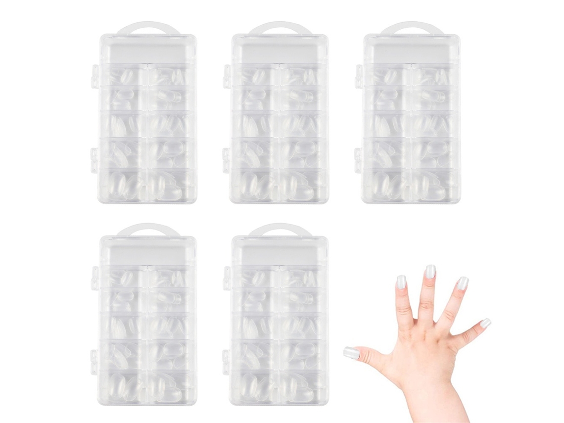 Unhas Postiças Elysve 5 Caixas De Unhas Postiças Curtas Para Meninas