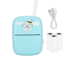 Impressora Portátil Mini de Bolso para Estudantes Impressão de Fotos e Questões Erradas Azul com Cordão de Silicone