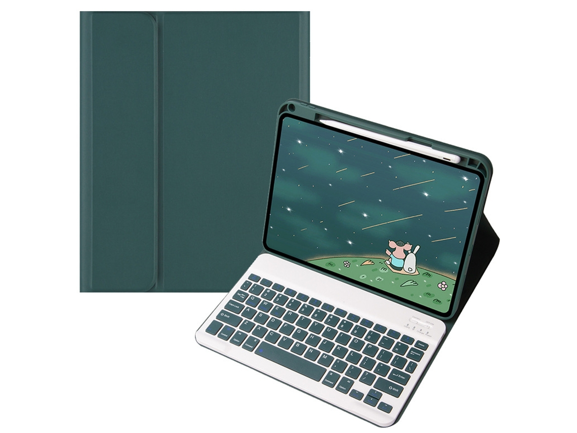 Capa de Teclado Bluetooth para Samsung Tab S7 11 XIAOMOYU com luz de fundo, verde e branco
