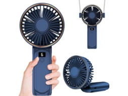 Ventilador Portátil Com Visor Digital Lcd, Cordão Para Uso Como Ventilador De Pescoço, Ultrassilencioso