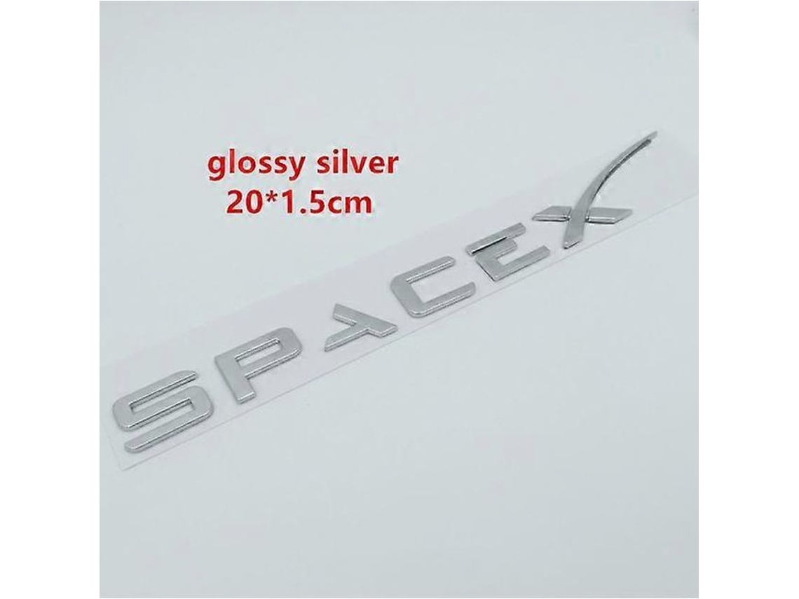 Adesivo De Emblema De Carro 3d Badge Cromado Para Veículo Silver Spacex