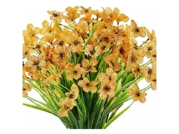 Conjunto de 6 Flores Artificiais Violetas Resistentes Aos Raios Uv para Uso Interno e Externo, Não Desbotam Klb AQUAFORGE (amarelas)