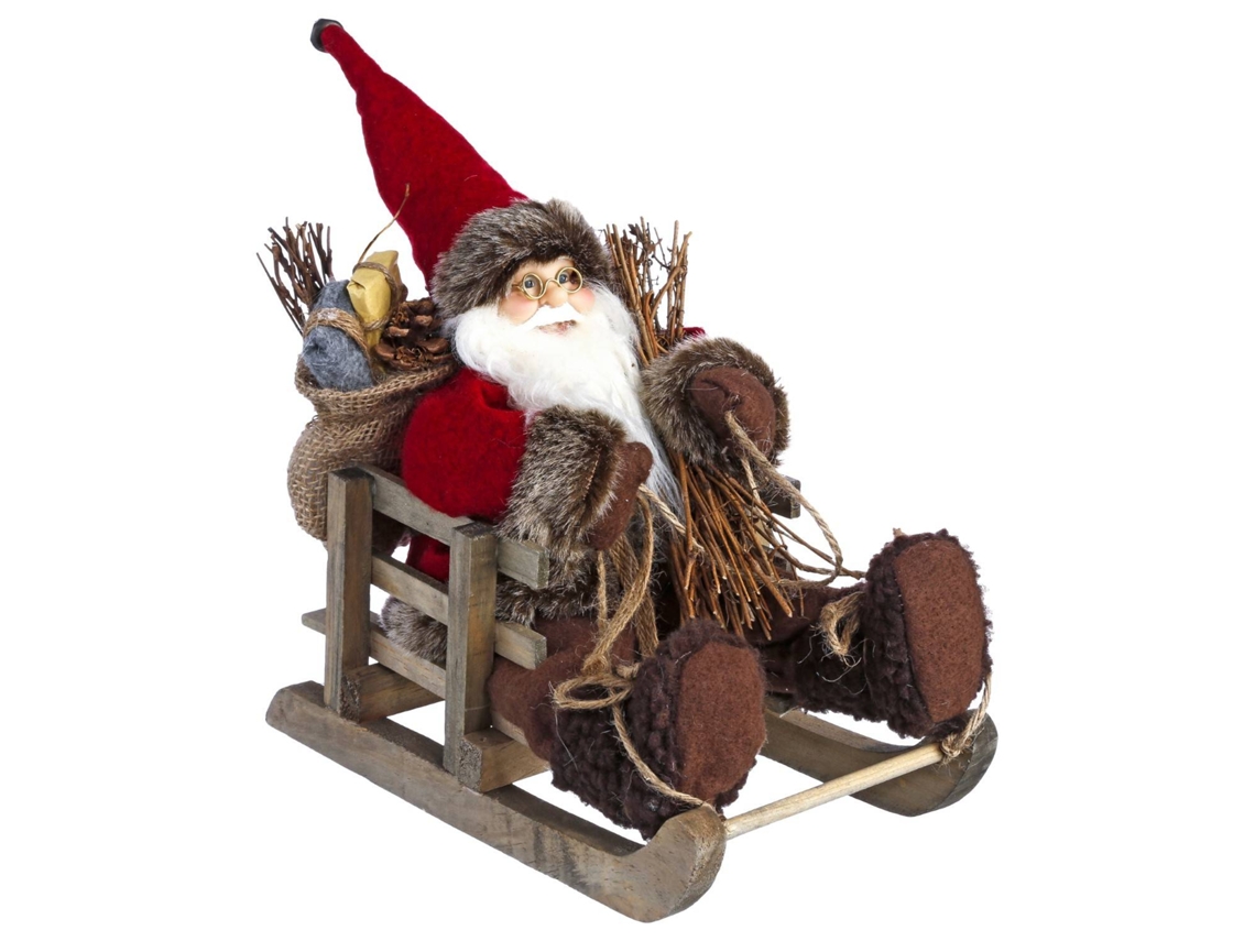 Figura de Natal FÉÉRIC LIGHTS AND CHRISTMAS Fantoche de Papai Noel em trenó (Multicor)
