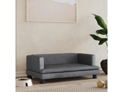 Vidaxl Cama 80x45x30 Cm Veludo Cinzento-escuro