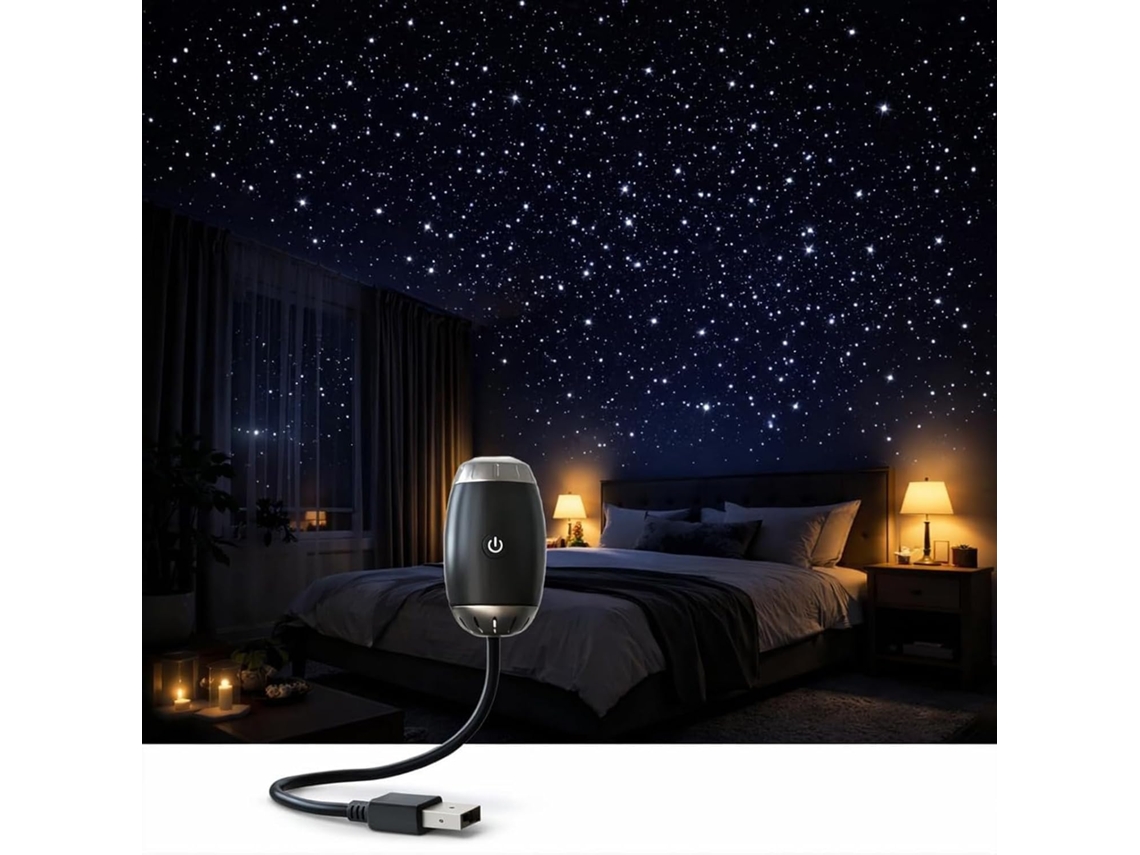 Lâmpada de projeção de estrelas para carro, projetor USB.