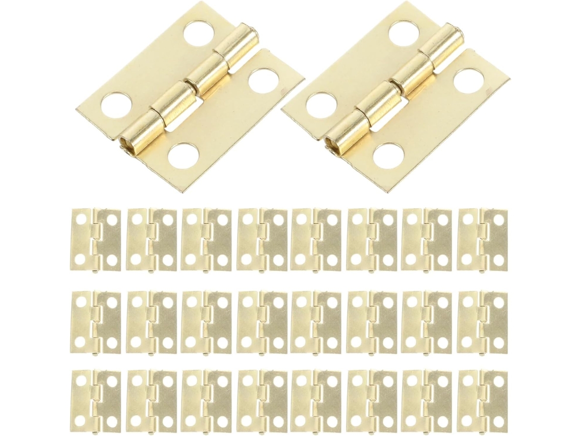 Dobradiças Metálicas Mini 19mm*15mm, Dobradiça Combinada Com 200 Parafusos, 50 Peças
