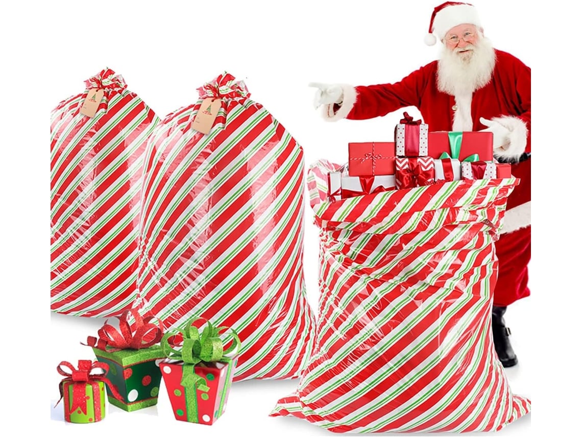 Conjunto Com 3 De Presente De Natal Tecido, Para Presentes, Com
