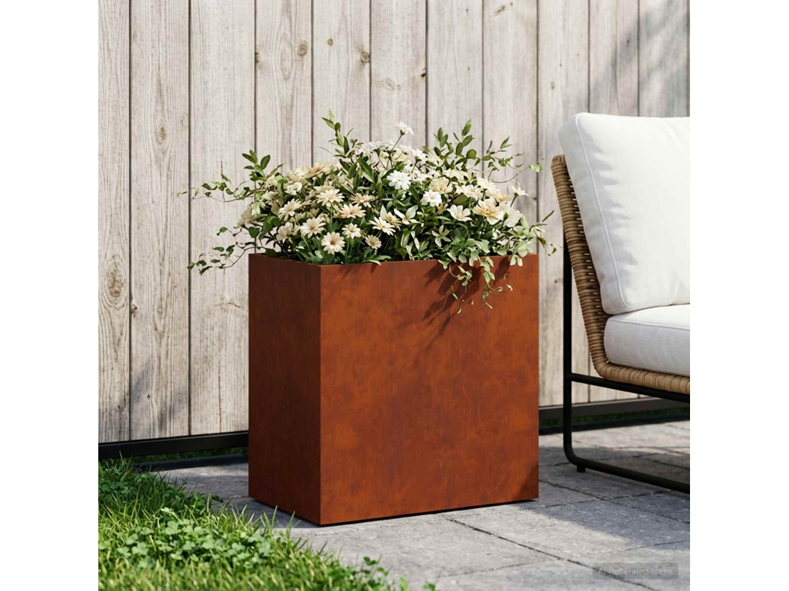 Vidaxl Vaso De Jardim Ferro Enferrujado 50 X 30 X 40 Cm Aço Corten