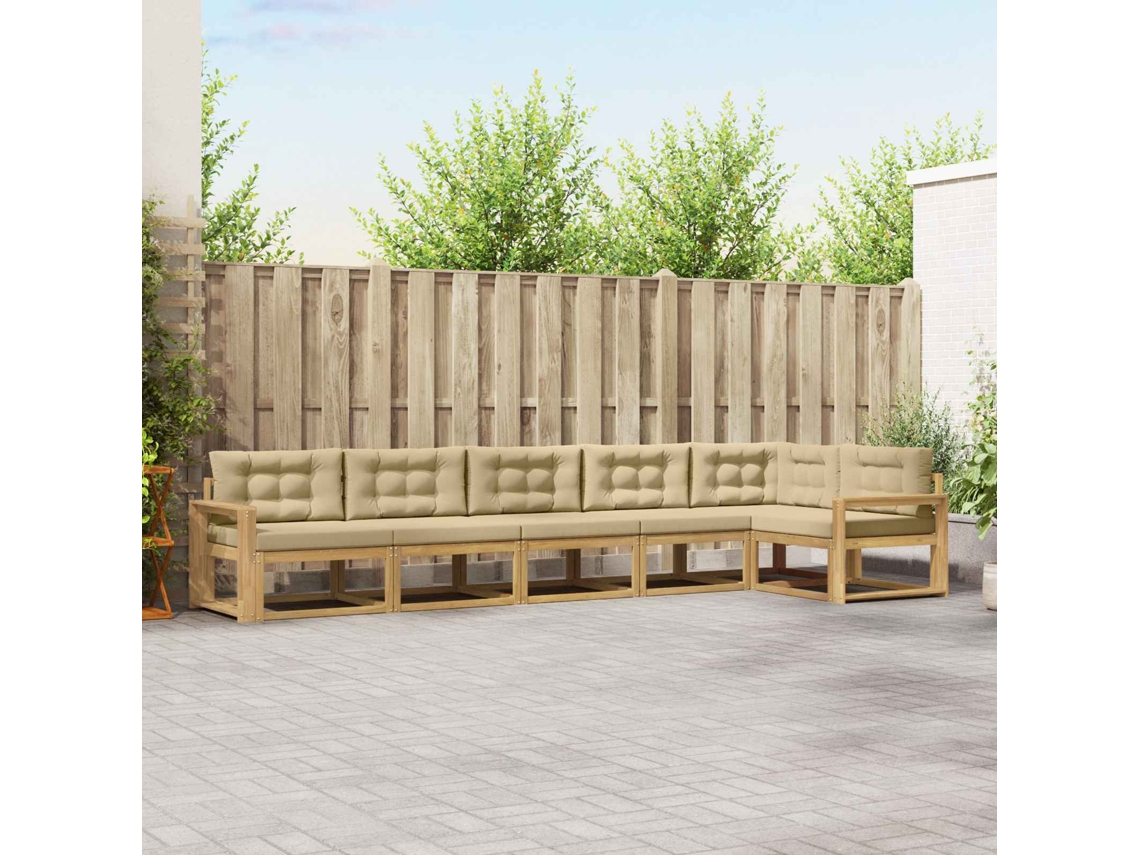 Vidaxl Conjunto De Sofás Para Exterior 4 Unid. Branco E Bege Poliéster
