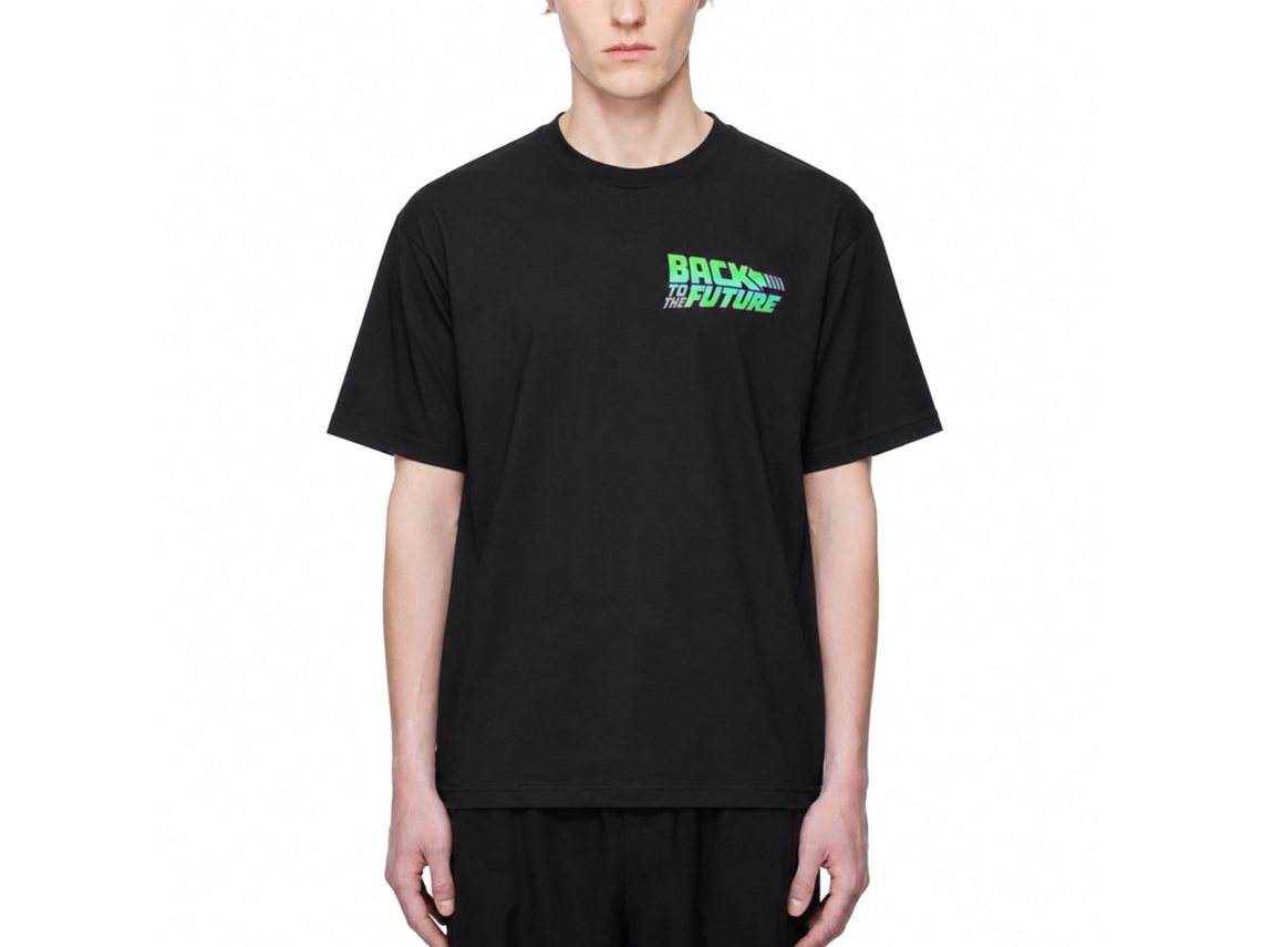 Rockinstone Back To The Future Movie Neon Bttf Black Adult T-shirt Size:xxxl