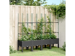 Floreiravasocaixa De Jardim C/ Treliça 160x40x142,5 Cm Pp Preto Lovely Home