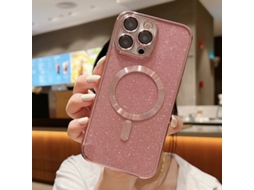 Capa De Tpu Para Iphone 16 Pro Max - Glitter - Acabamento Eletroplástico - Magsafe