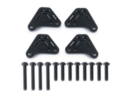 2026 Conjunto de 4 Suportes de Amortecedores Dianteiros e Traseiros para Carro RC em Escala 1/10 Traxxas Maxx Widemaxx Peças de Upgrade Pretas